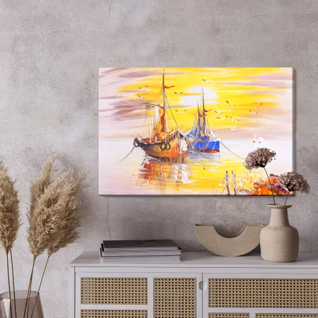 Canvastavla - Venetian ships