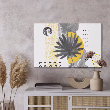 Canvastavla - Artwork with leaves and patterns