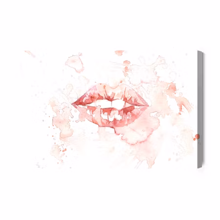 Canvastavla - Mouth in watercolor