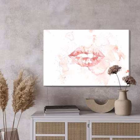 Canvastavla - Mouth in watercolor