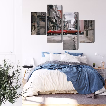 Canvastavla - Retro style cars in cuba