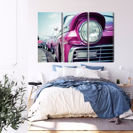 Canvastavla - Retro style car headlight in cuba