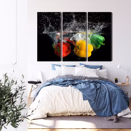 Canvastavla - Peppers in the water