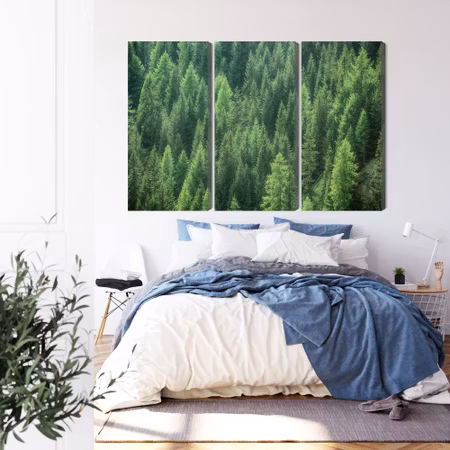 Canvastavla - Green forest view 3d
