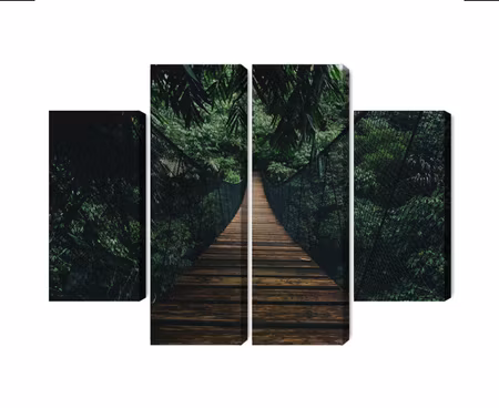 Canvastavla - Wooden suspension bridge in the forest