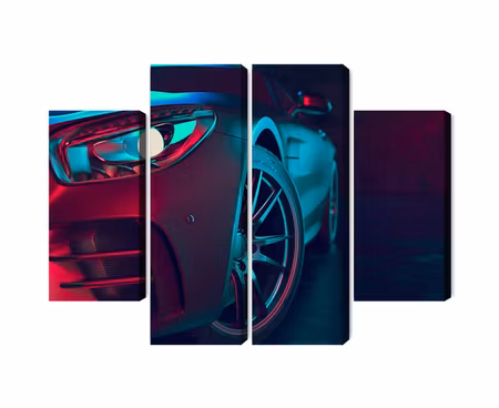 Canvastavla - Front of a 3d sports car