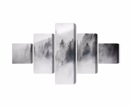 Canvastavla - The forest is shrouded in fog