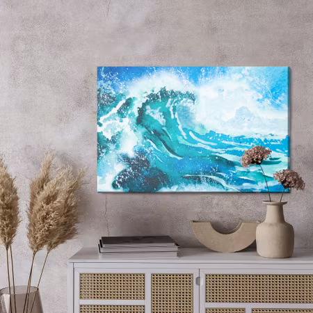 Canvastavla - Watercolor sea and waves