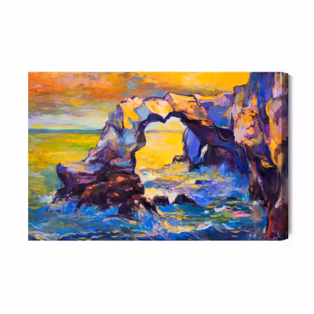 Canvastavla - Sea and cliff