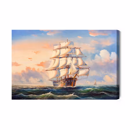 Canvastavla - Sailboat in the sea