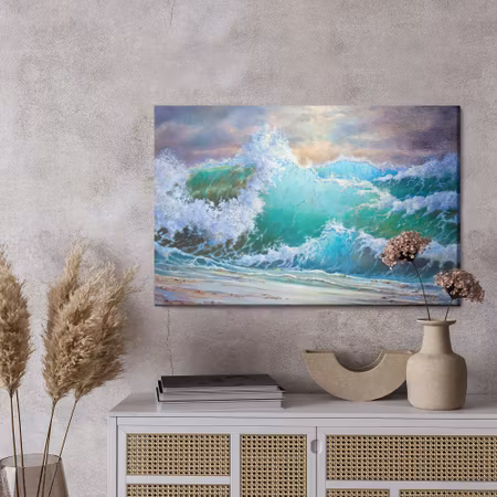 Canvastavla - Waves on the seashore