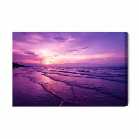 Canvastavla - Purple sunset over the sea