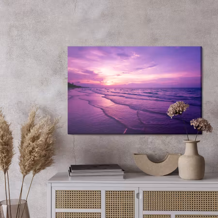 Canvastavla - Purple sunset over the sea