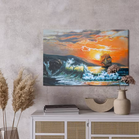 Canvastavla - Picturesque sea and sunset