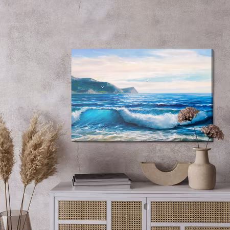 Canvastavla - Sea, mountains and sky