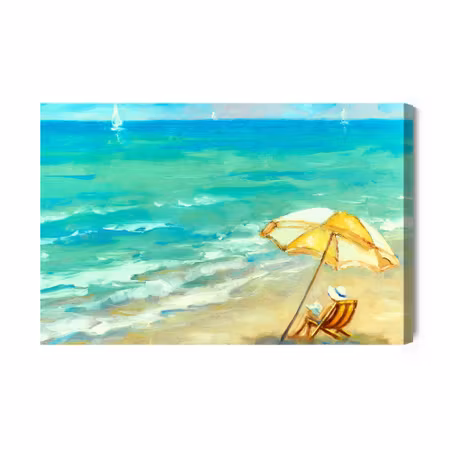 Canvastavla - Sunny beach and sea