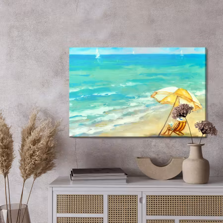 Canvastavla - Sunny beach and sea