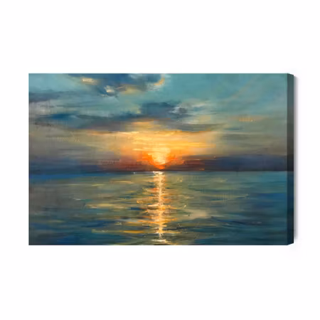 Canvastavla - Picturesque sunset by the sea