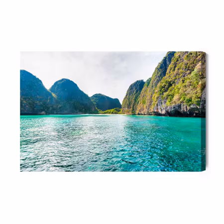 Canvastavla - Panorama of the sea and mountains