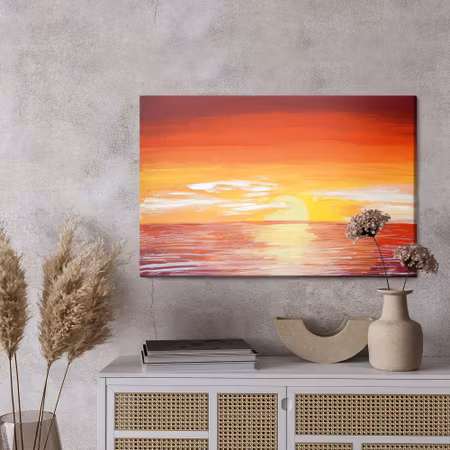 Canvastavla - Red sunset on the sea