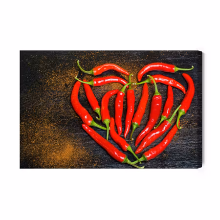 Canvastavla - Heart made of chili