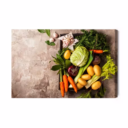 Canvastavla - Vegetables on concrete