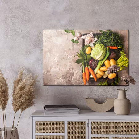 Canvastavla - Vegetables on concrete