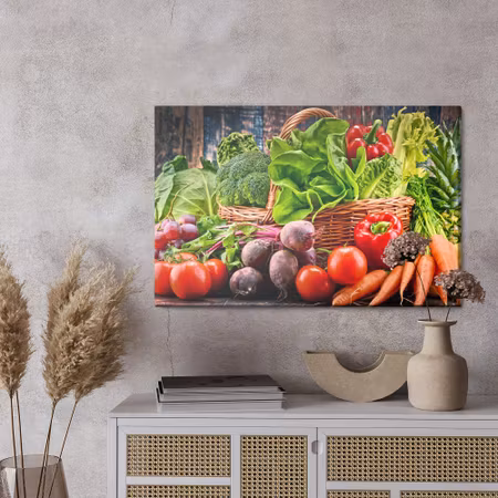 Canvastavla - Rich basket of vegetables