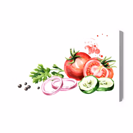 Canvastavla - Tomatoes with herbs