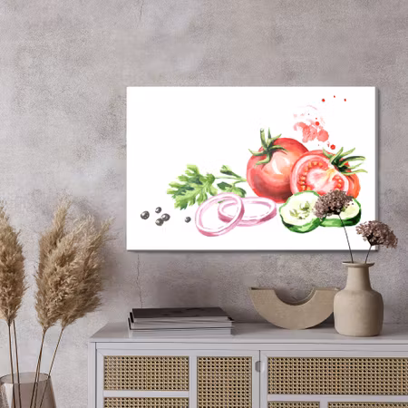 Canvastavla - Tomatoes with herbs