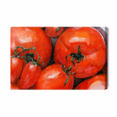 Canvastavla - Painted tomatoes close up