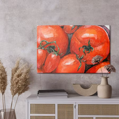 Canvastavla - Painted tomatoes close up