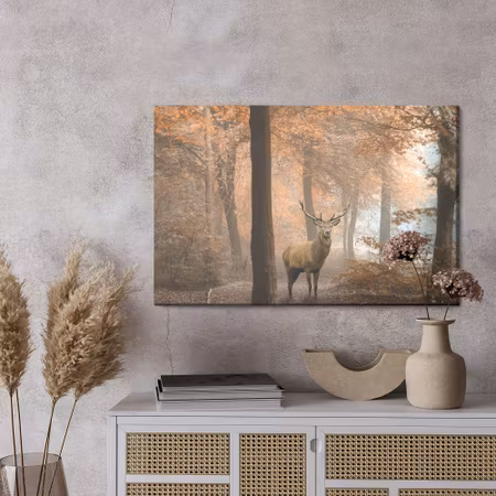 Canvastavla - Deer in the autumn forest