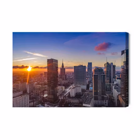 Canvastavla - Sunset in warsaw