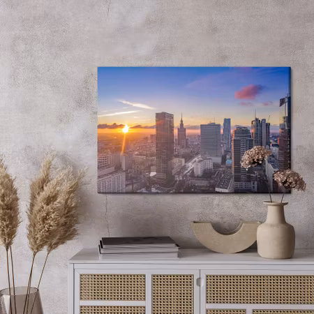 Canvastavla - Sunset in warsaw