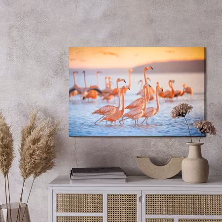 Canvastavla - Flamingos birds