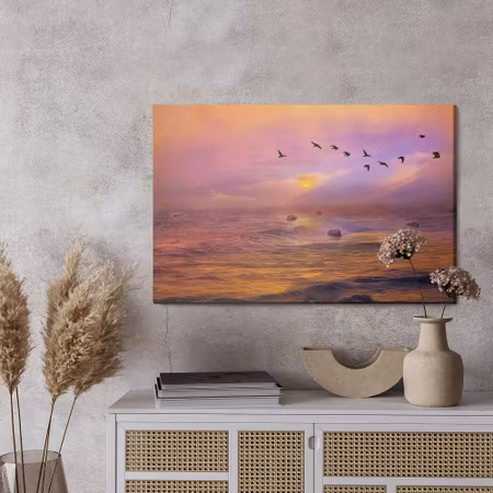 Canvastavla - Birds over the ocean