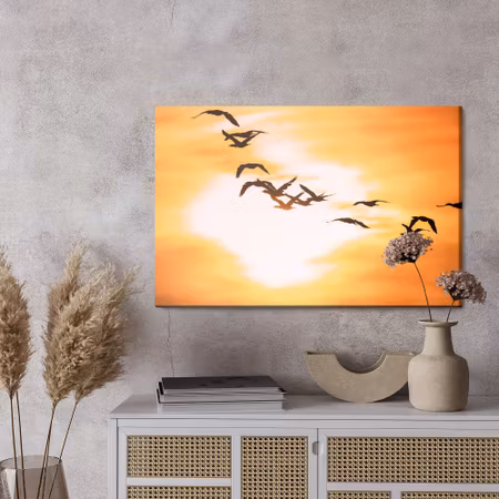 Canvastavla - Cormorants birds