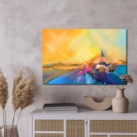 Canvastavla - Abstract boat in the water