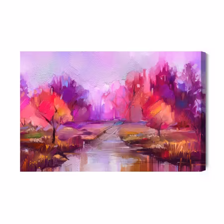 Canvastavla - Abstract pink park