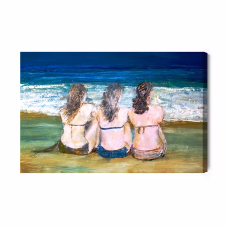Canvastavla - Three women at the seaside