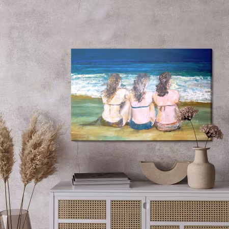 Canvastavla - Three women at the seaside