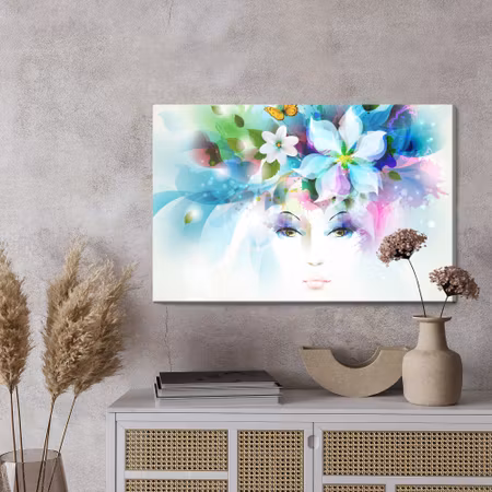 Canvastavla - Woman&#039;s face with plants