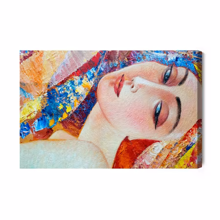 Canvastavla - A colorful portrait of a young woman