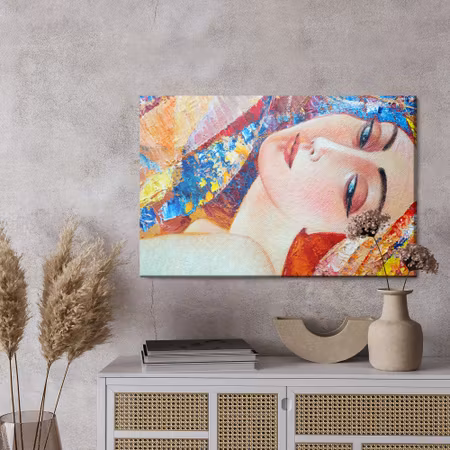 Canvastavla - A colorful portrait of a young woman