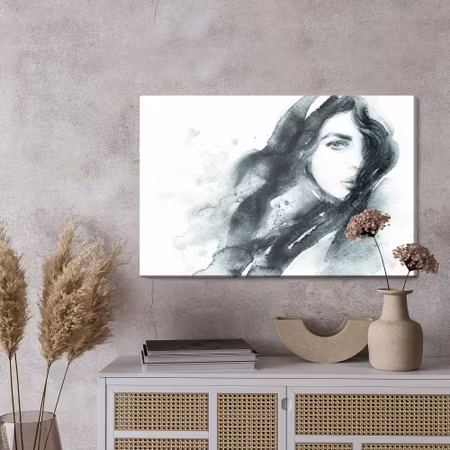 Canvastavla - A female portrait in black and white
