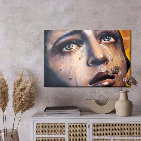 Canvastavla - A woman in tears