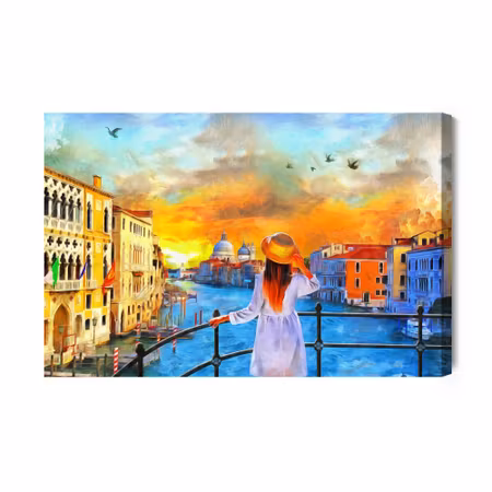 Canvastavla - A woman in venice