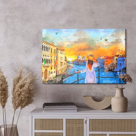 Canvastavla - A woman in venice