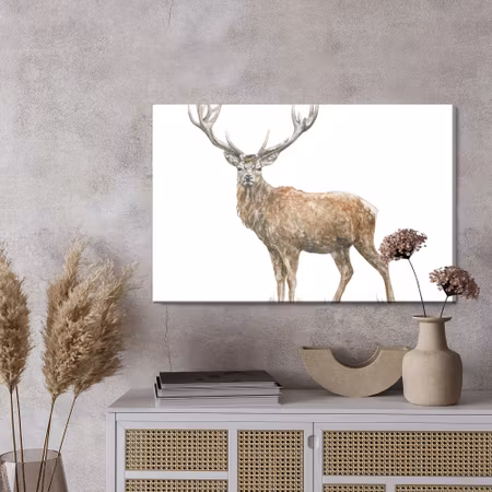 Canvastavla - A deer like painted with watercolor